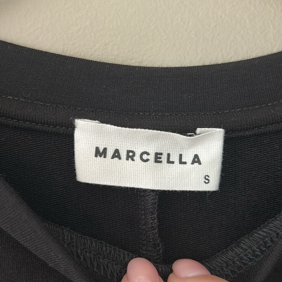 Marcella Cotton/Modal Casual Sporty Lounge Sweatshirt Dress Sz S Black Oversized - Picture 2 of 6